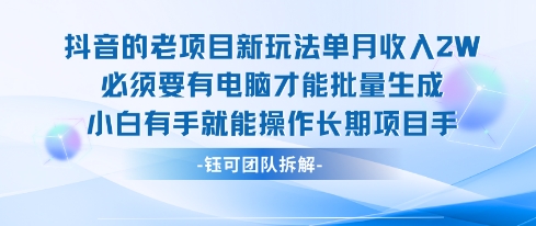 老项目新玩法单月收入2W小白有手就能操作长期项目 - 宏盛创业网-宏盛创业网