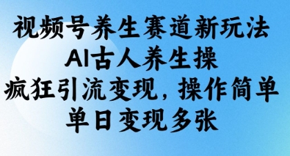 视频号养生赛道新玩法，AI古人养生操，疯狂引流变现，操作简单，单日变现多张 - 宏盛创业网-宏盛创业网