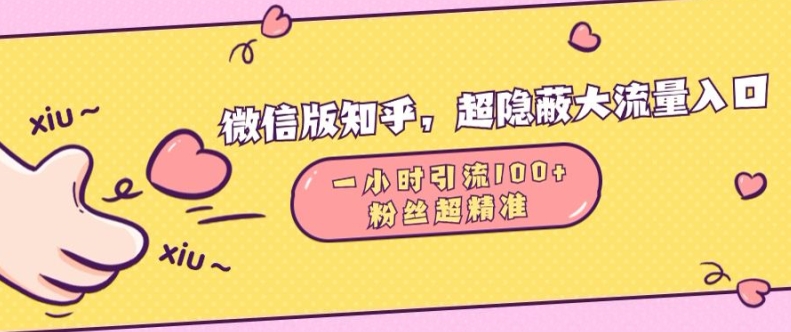 微信版知乎，超隐蔽流量入口1小时引流100人，粉丝质量超高【揭秘】 - 宏盛创业网-宏盛创业网