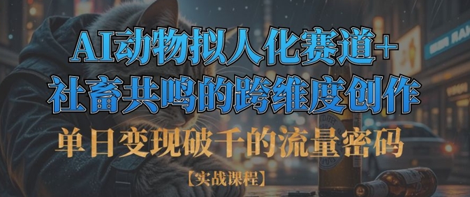单日变现破千的流量密码，AI动物拟人化赛道+社畜共鸣的跨维度创作 - 宏盛创业网-宏盛创业网