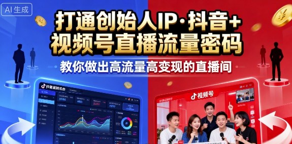 25年直播9-10两期线下课，打通创始人IP，抖音+视频号直播流量密码，教你做出高流量高变现的直播间 - 宏盛创业网-宏盛创业网