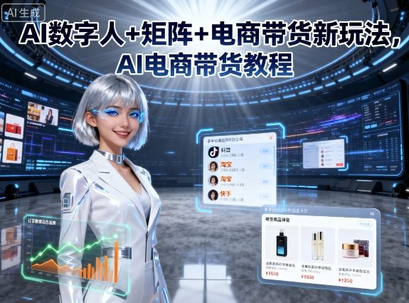 AI数字人+矩阵+电商带货新玩法，AI电商带货教程 - 宏盛创业网-宏盛创业网