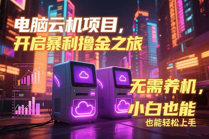电脑云机项目 暴力撸金玩法，不需要养机 配置没有要求 单机100个窗口一... - 宏盛创业网-宏盛创业网