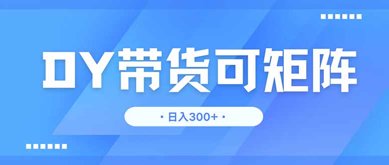 DY带货，日入300＋矩阵无上限 - 宏盛创业网-宏盛创业网