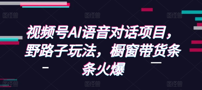 视频号AI语音对话项目，野路子玩法，橱窗带货条条火爆 - 宏盛创业网-宏盛创业网