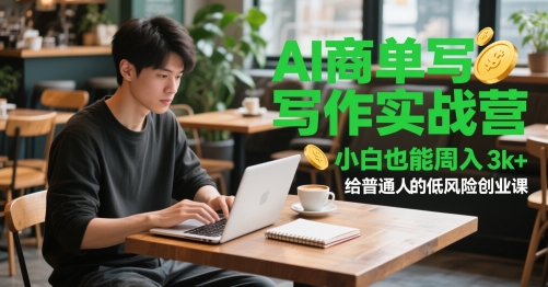 AI商单写作实战营，小白也能周入3k+，给普通人的低风险创业课 - 宏盛创业网-宏盛创业网