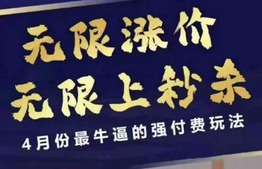 4月12号拼多多线上课，无限涨价，无限上秒杀，4月份最牛逼的强付费玩法 - 宏盛创业网-宏盛创业网