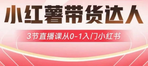 小红薯达人带货启航计划，3节直播课从0-1入门小红书 - 宏盛创业网-宏盛创业网