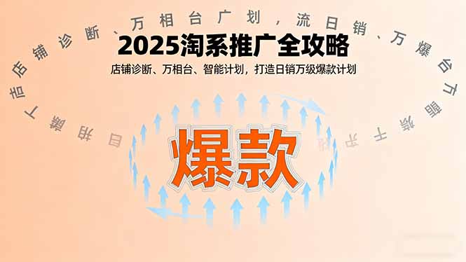 2025淘系推广全攻略，店铺诊断、万相台、智能计划，打造日销万级爆款计划 - 宏盛创业网-宏盛创业网