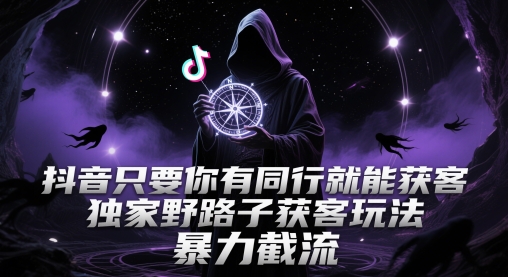 抖音只要你有同行就能获客，独家野路子获客玩法，暴力截流【揭秘】 - 宏盛创业网-宏盛创业网