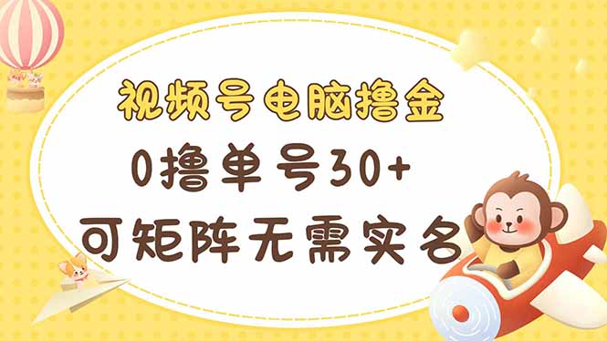 视频号电脑撸金 0撸单号30+ 可矩阵 无需实名多号多得 - 宏盛创业网-宏盛创业网