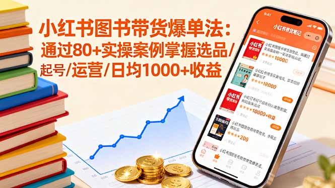 小红书图书带货爆单法：通过80+实操案例掌握选品/起号/运营/日均1000+收益 - 宏盛创业网-宏盛创业网