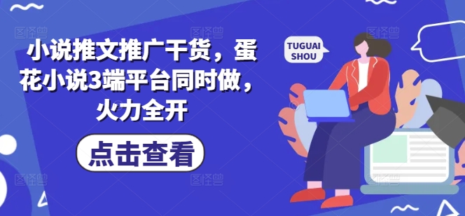 小说推文推广干货，蛋花小说3端平台同时做，火力全开 - 宏盛创业网-宏盛创业网