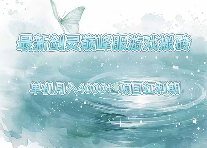 最新剑灵巅峰服游戏搬砖，项目红利期，单机稳定4000+操作简单好上手 - 宏盛创业网-宏盛创业网