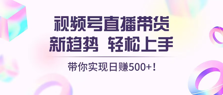 视频号直播带货新趋势，轻松上手，带你实现日赚500+ - 宏盛创业网-宏盛创业网
