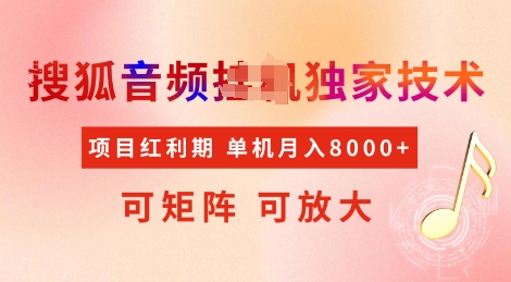 全网首发搜狐音频挂JI独家技术，项目红利期，可矩阵可放大，稳定月入8k【揭秘】 - 宏盛创业网-宏盛创业网