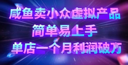 咸鱼卖小众虚拟产品，简单易上手，单店一个月利润破W - 宏盛创业网-宏盛创业网