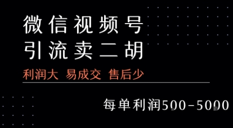 视频号卖二胡教程，利润大 易成交 售后少，一单利润5张+ - 宏盛创业网-宏盛创业网