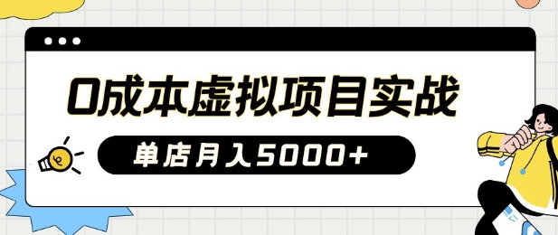 0成本虚拟项目实战手把手教你落地，单店月入5k - 宏盛创业网-宏盛创业网