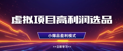 虚拟项目高利润选品方法，做好单店利润1W+，可多店倍增利润 - 宏盛创业网-宏盛创业网