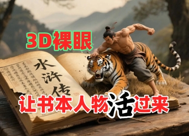 书本人物裸眼3D视频，新的玩法，流量超猛，保姆级教程 - 宏盛创业网-宏盛创业网