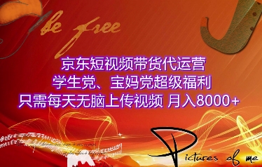 京东短视频带货代运营，学生党、宝妈党超级福利，只需每天无脑上传视频，月入8000+【仅揭秘】 - 宏盛创业网-宏盛创业网