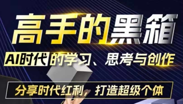 高手的黑箱：AI时代学习、思考与创作-分红时代红利，打造超级个体 - 宏盛创业网-宏盛创业网