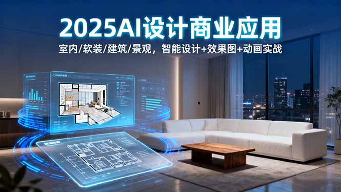 2025AI设计商业应用：室内/软装/建筑/景观，智能设计+效果图+动画实战 - 宏盛创业网-宏盛创业网