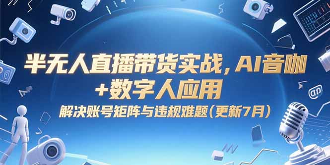 半无人直播带货实战，AI音咖+数字人应用 解决账号矩阵与违规难题(更新7月 - 宏盛创业网-宏盛创业网