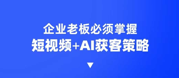 企业短视频AI获客霸屏流量课，6步短视频+AI突围法，3大霸屏抢客策略 - 宏盛创业网-宏盛创业网