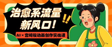 治愈系流量新风口，AI+宫崎骏动画创作实战课，从0到1打造爆款视频 - 宏盛创业网-宏盛创业网