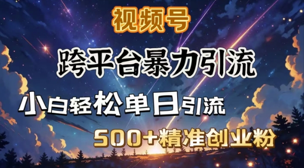 跨平台暴力引流，私域完美闭环，日引500+精准创业粉 - 宏盛创业网-宏盛创业网