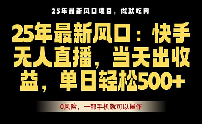 25年最新无人直播玩法，当天秒出单，一部手机就可操作 - 宏盛创业网-宏盛创业网