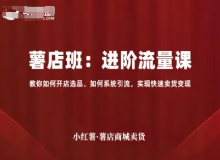 小红薯薯店商城卖货，进阶流量课，教你如何开店选品、如何系统引流，实现快速卖货变现 - 宏盛创业网-宏盛创业网