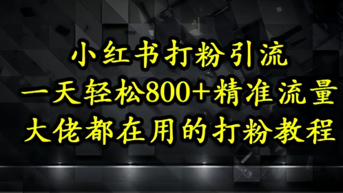 小红书打粉引流，一天轻松500+精准流量，大佬都在用的打粉教程 - 宏盛创业网-宏盛创业网