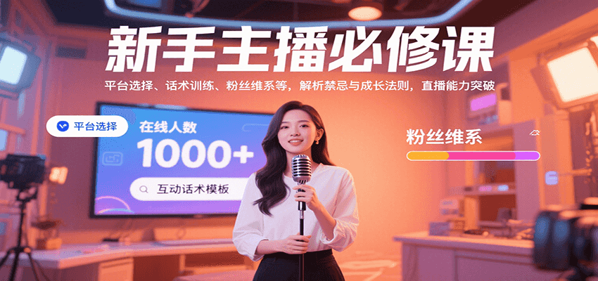新手主播必修课：平台选择、话术训练、粉丝维系等，解析禁忌与成长法则，突破直播能力 - 宏盛创业网-宏盛创业网