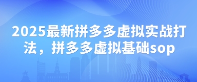 2025最新拼多多虚拟实战打法，拼多多虚拟基础sop - 宏盛创业网-宏盛创业网