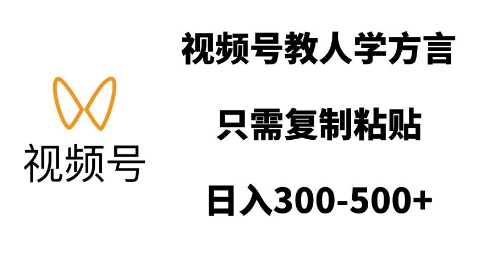 视频号教人学方言，只需复制粘贴，日入多张 - 宏盛创业网-宏盛创业网