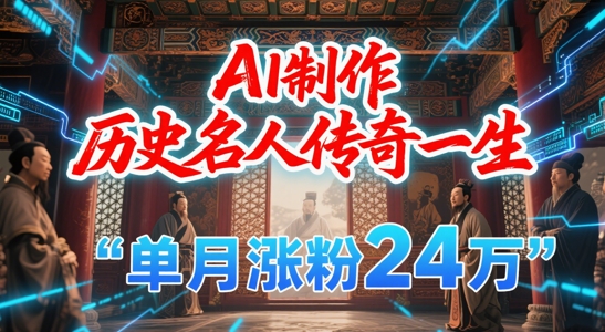 暴力起号！用AI制作历史名人传奇一生，单月涨粉24W，涨粉+变现赛道黑马来了 - 宏盛创业网-宏盛创业网