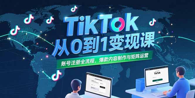 TikTok从0到1变现课，账号注册全流程，爆款内容制作与矩阵运营 - 宏盛创业网-宏盛创业网