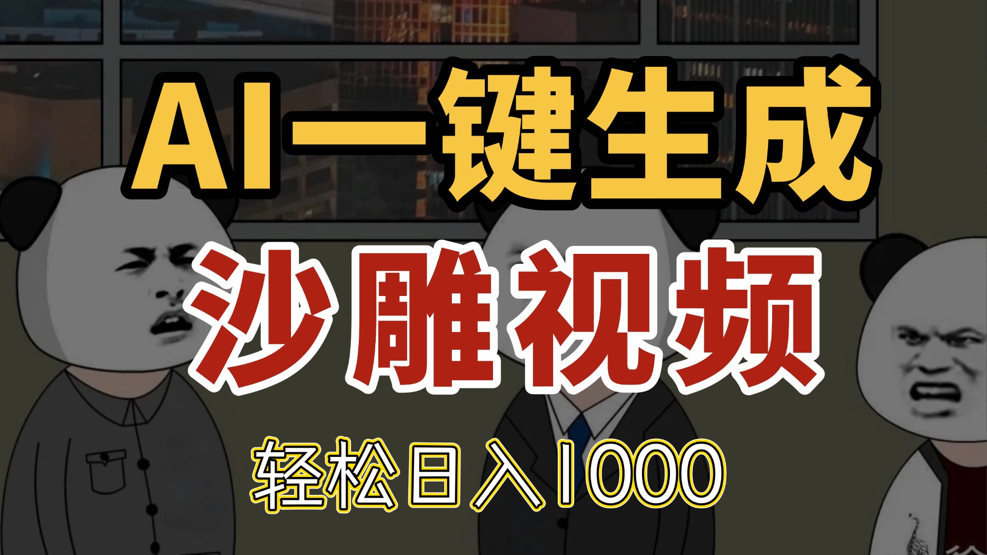 AI一键生成沙雕视频，一条视频千万播放，轻松日入1000 - 宏盛创业网-宏盛创业网