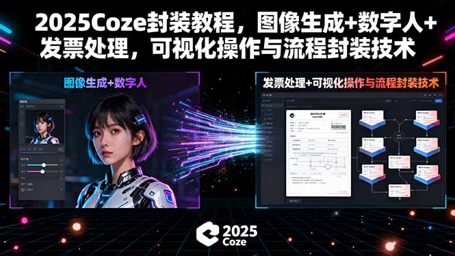 2025Coze封装教程，图像生成+数字人+发票处理，可视化操作与流程封装技术 - 宏盛创业网-宏盛创业网