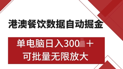 港澳数据全自动掘金，单电脑日入5张，可矩阵批量无限操作【仅揭秘】 - 宏盛创业网-宏盛创业网