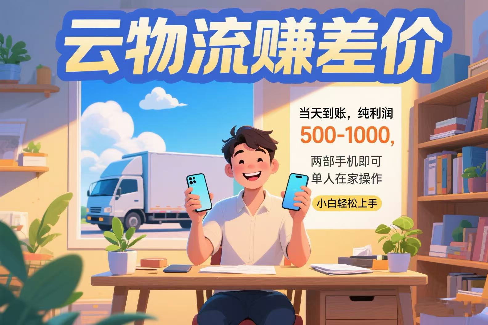 云物流赚差价 当天到账纯利润500-1000 两部手机即可 可单人在家操作 小... - 宏盛创业网-宏盛创业网