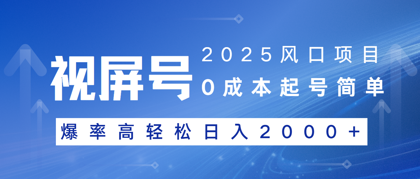 2025风口项目，视频号带货，起号简单，爆率高轻松日入2000+ - 宏盛创业网-宏盛创业网
