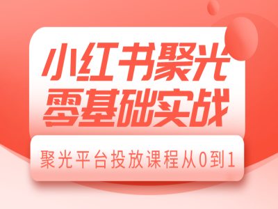 小红书聚光零基础实战，聚光平台投放课程从0到1 - 宏盛创业网-宏盛创业网