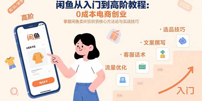 闲鱼从入门到高阶教程：0成本电商创业，掌握闲鱼卖货核心方法论与实战技巧 - 宏盛创业网-宏盛创业网