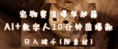 宠物赛道爆单秘籍：AI+数字人10分钟造爆款，日入1k - 宏盛创业网-宏盛创业网