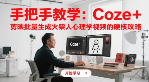 手把手教学：Coze + 剪映批量生成火柴人心理学视频的硬核攻略 - 宏盛创业网-宏盛创业网