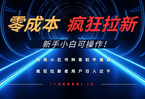 利用小红书种草知乎漏洞，零成本疯狂拉新日入数张，新手小白可操作 - 宏盛创业网-宏盛创业网